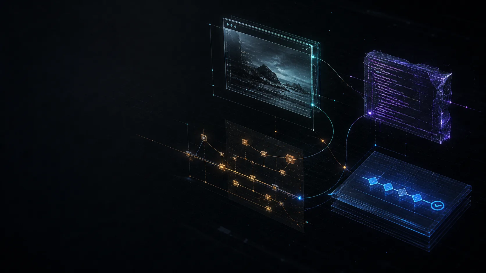 Abstract constellation of captured software evidence
